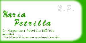 maria petrilla business card